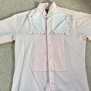 Pink Shirt with Lace Detail